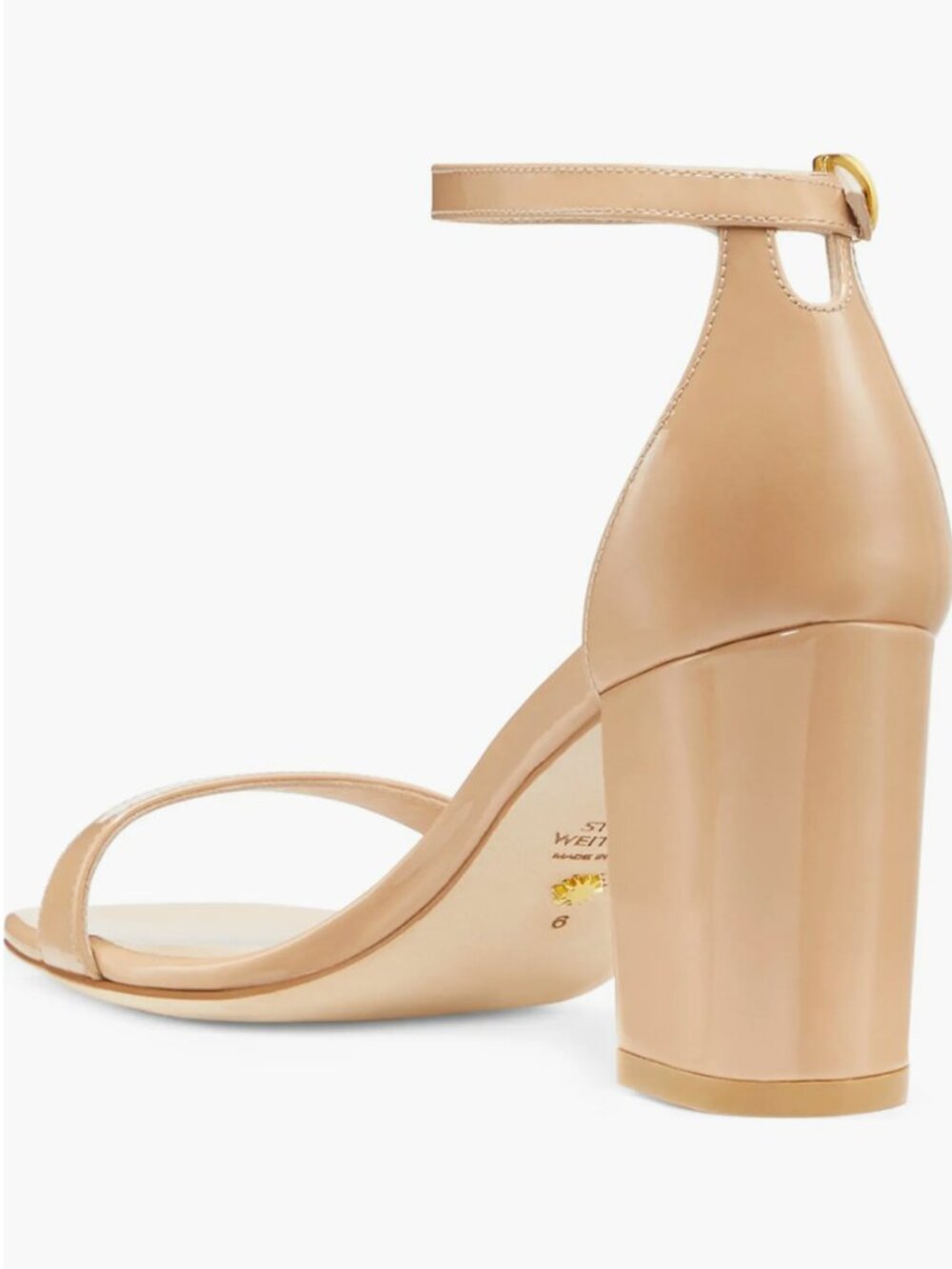 Stuart Weitzman Nudistcurve  Block Heeled Sandal Nude - Picture 6 of 8